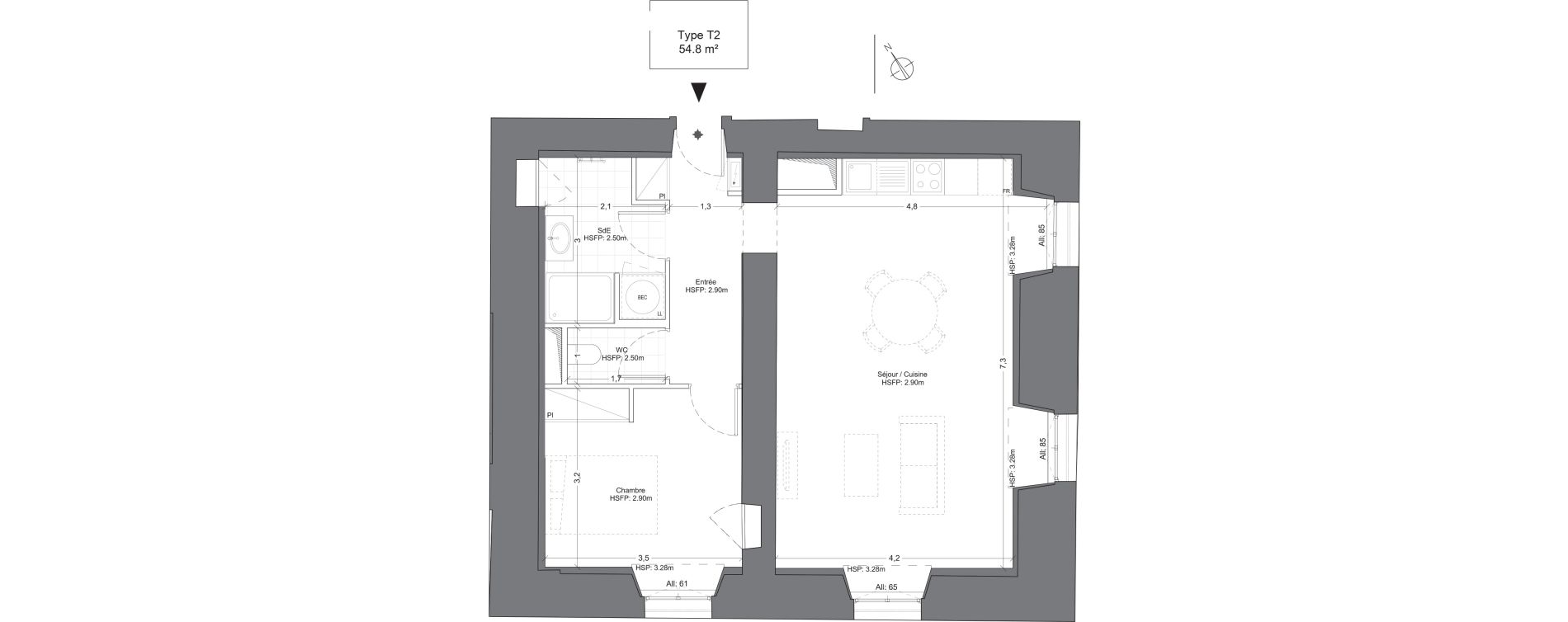 Appartement T2 de 54,80 m2 &agrave; Juilly Centre