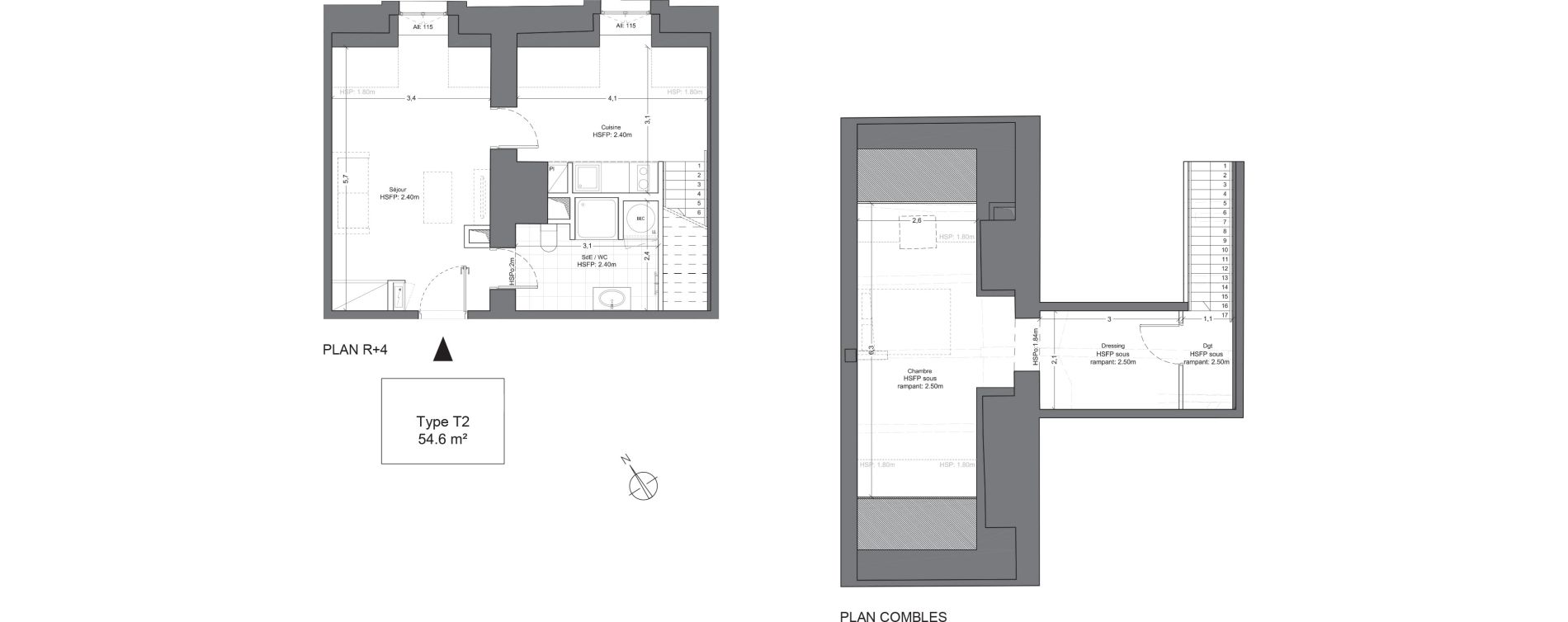 Duplex T2 de 54,60 m2 &agrave; Juilly Centre