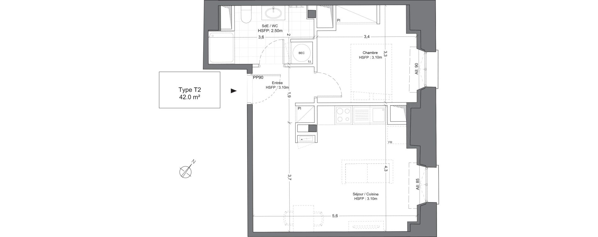 Appartement T2 de 42,00 m2 &agrave; Juilly Centre