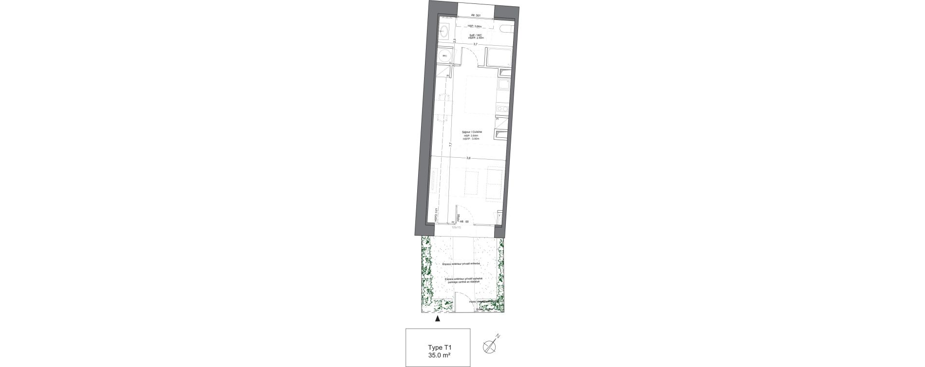 Appartement T1 de 35,00 m2 &agrave; Juilly Centre