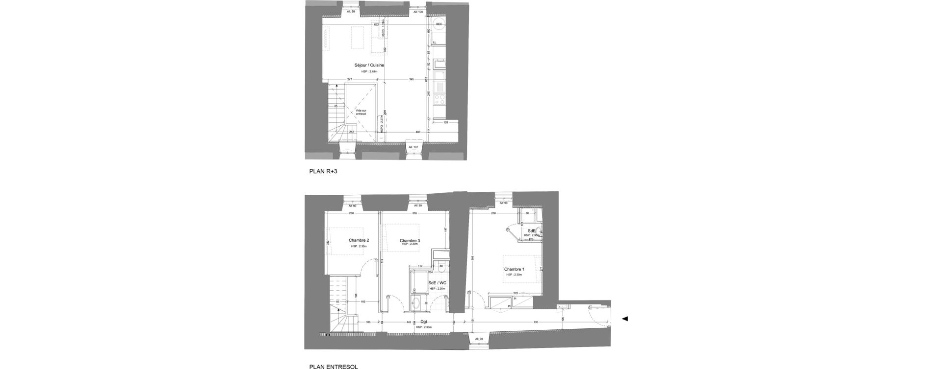 Duplex T4 de 94,30 m2 &agrave; Juilly Centre