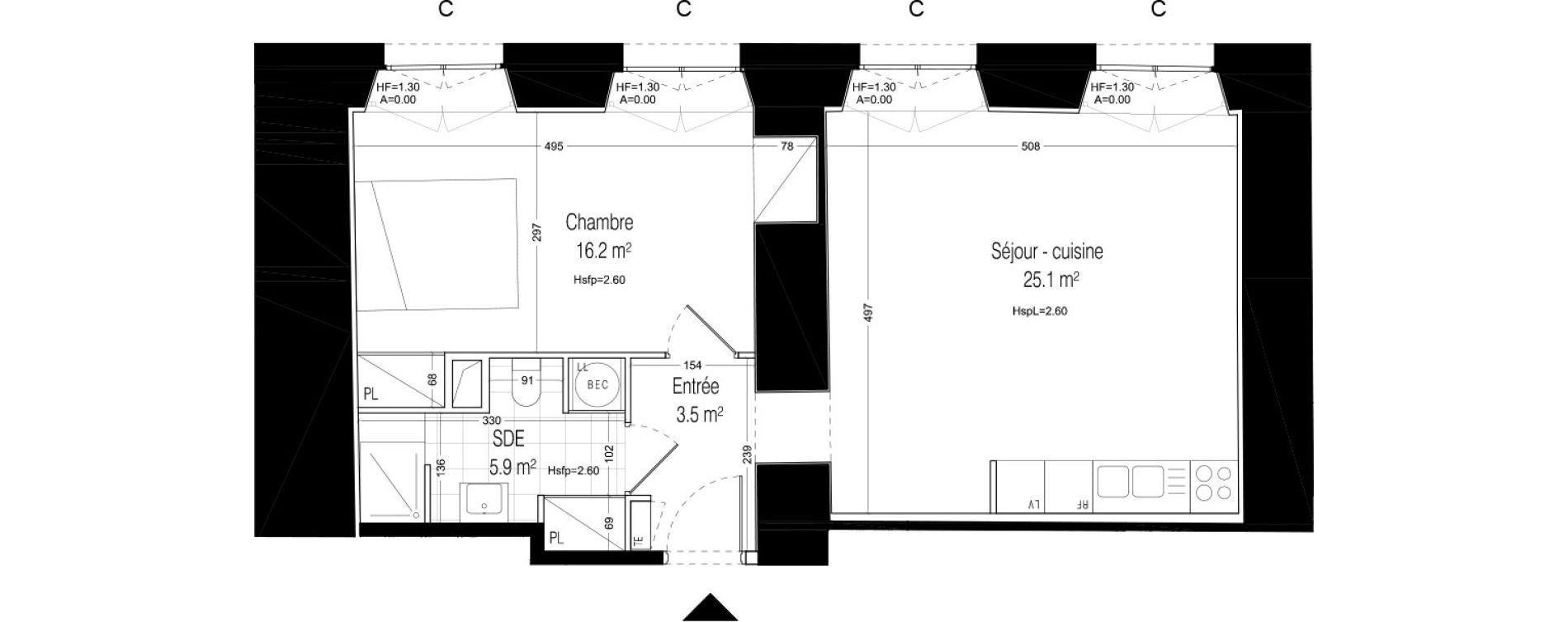 Appartement T2 de 50,70 m2 &agrave; La Rochette Centre