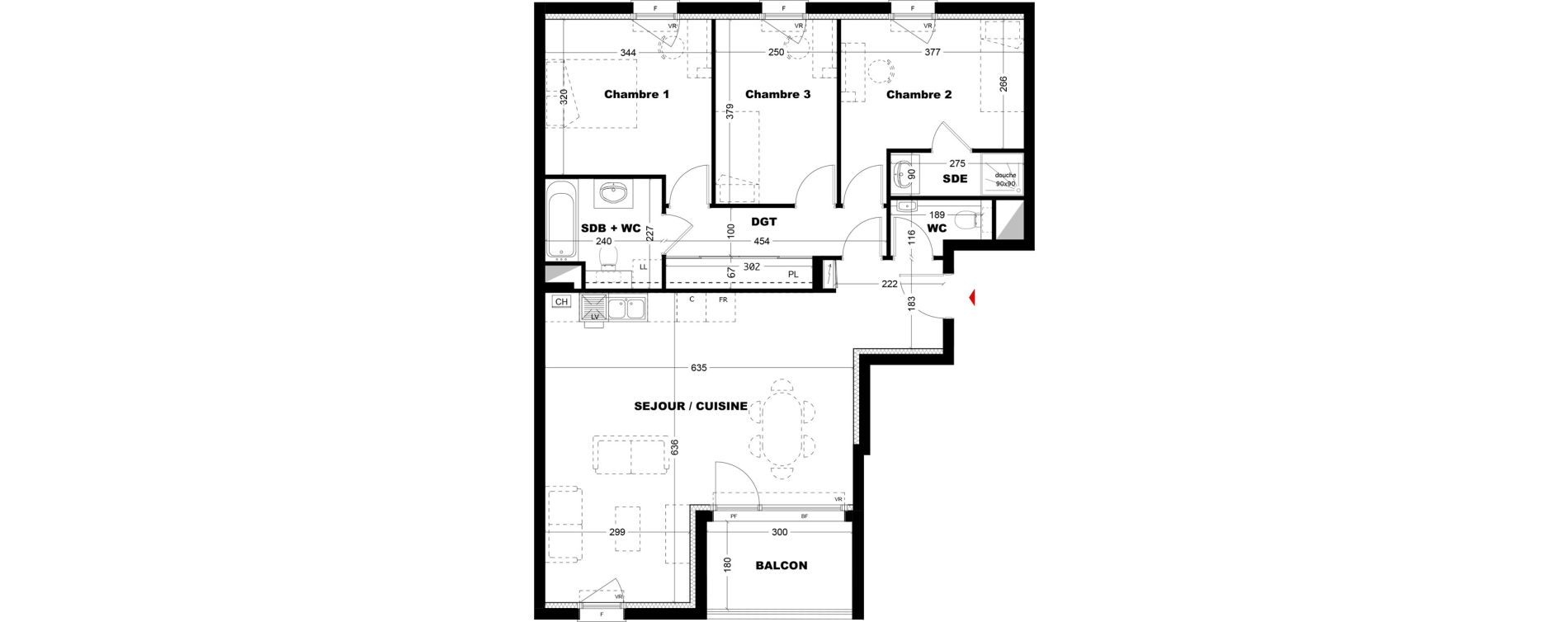 Appartement T4 de 85,60 m2 &agrave; Lagny-Sur-Marne Tassigny - leclerc centre