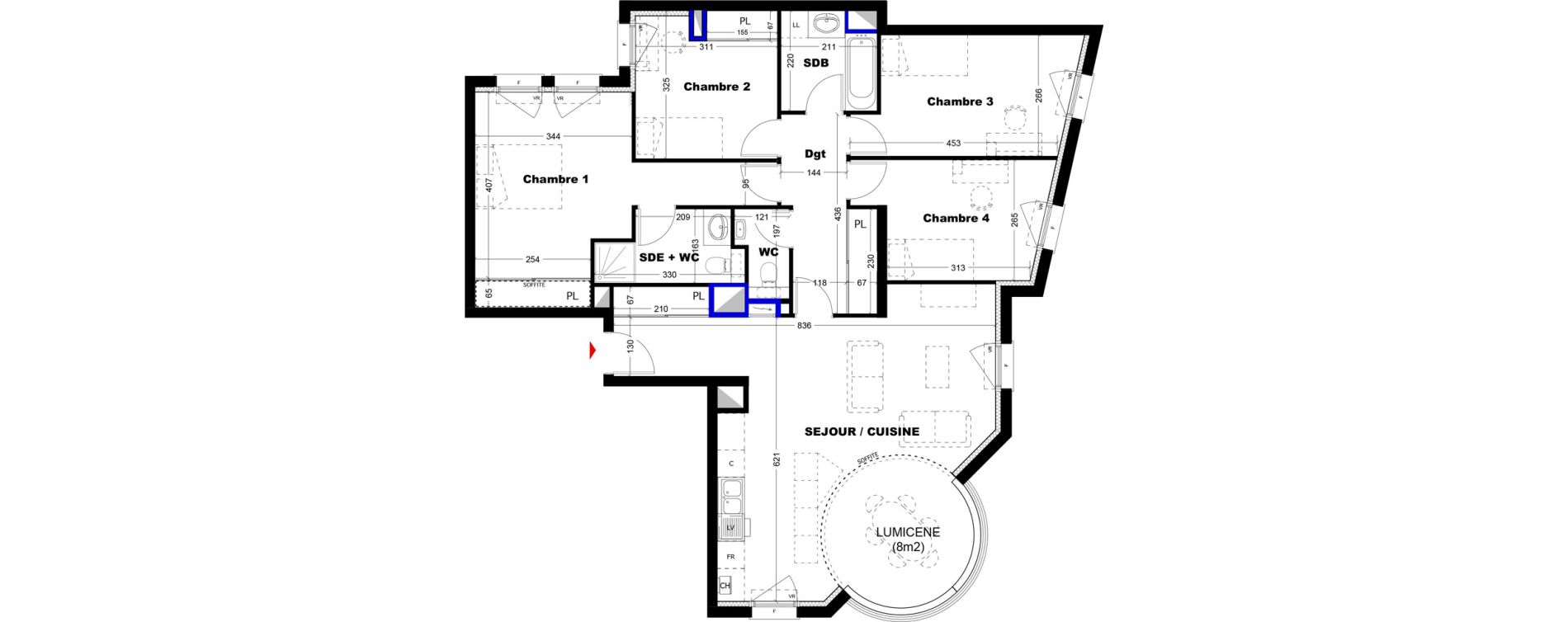 Appartement T5 de 107,90 m2 &agrave; Lagny-Sur-Marne Tassigny - leclerc centre