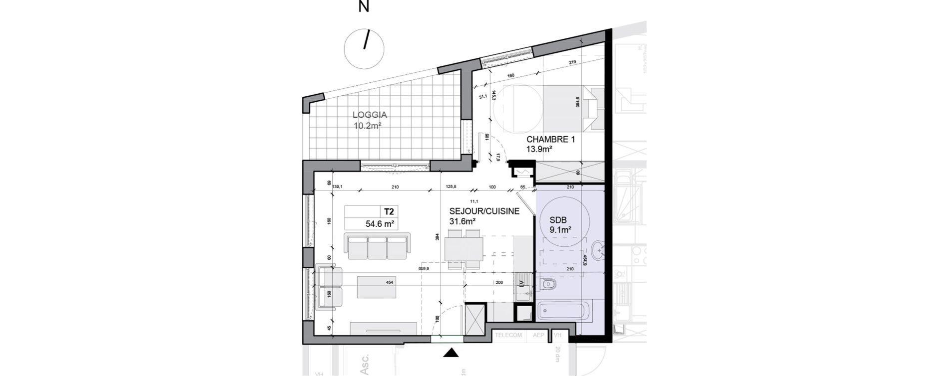 Appartement T2 de 54,60 m2 &agrave; Lagny-Sur-Marne Saint-jean