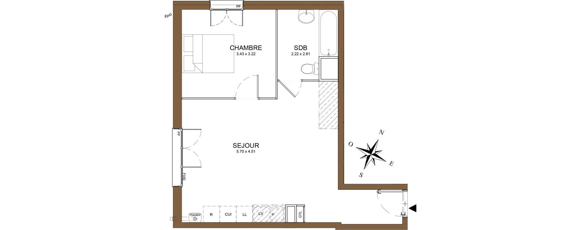 Appartement T2 de 45,87 m2 au M&eacute;e-Sur-Seine Le village