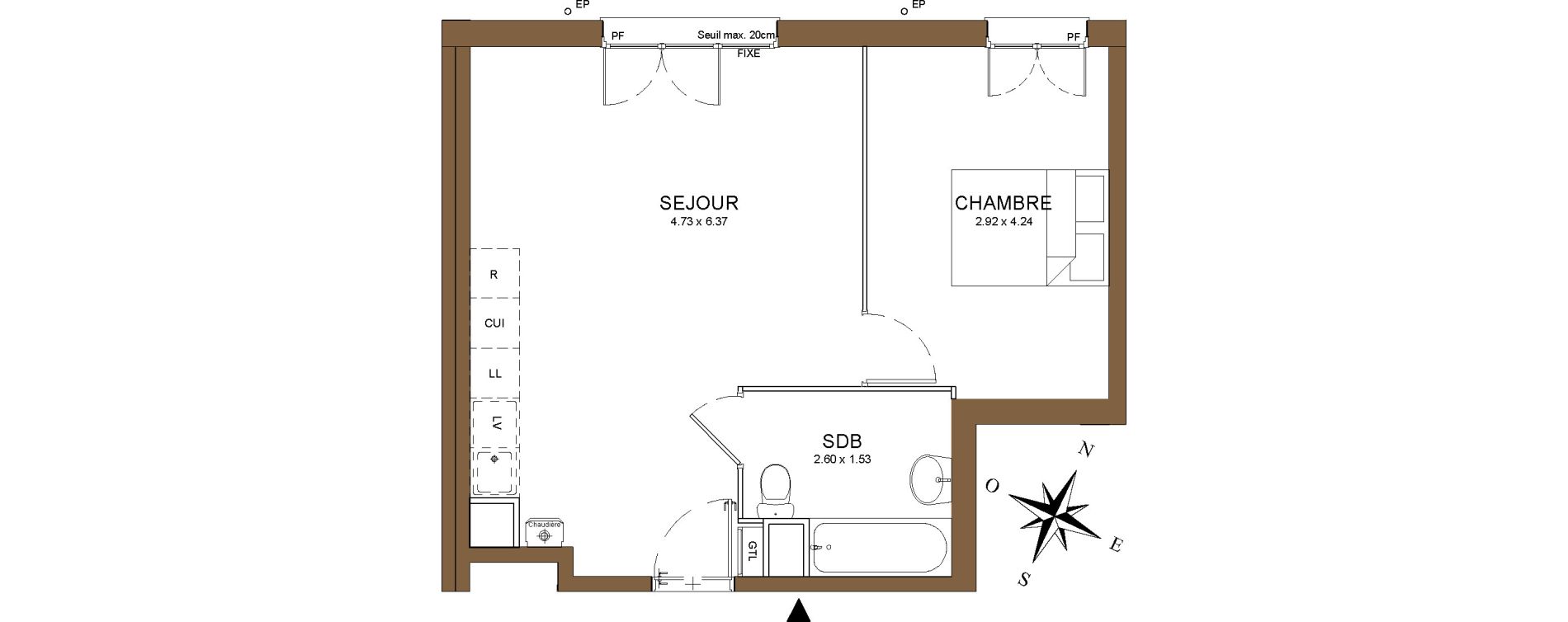 Appartement T2 de 43,20 m2 au M&eacute;e-Sur-Seine Le village