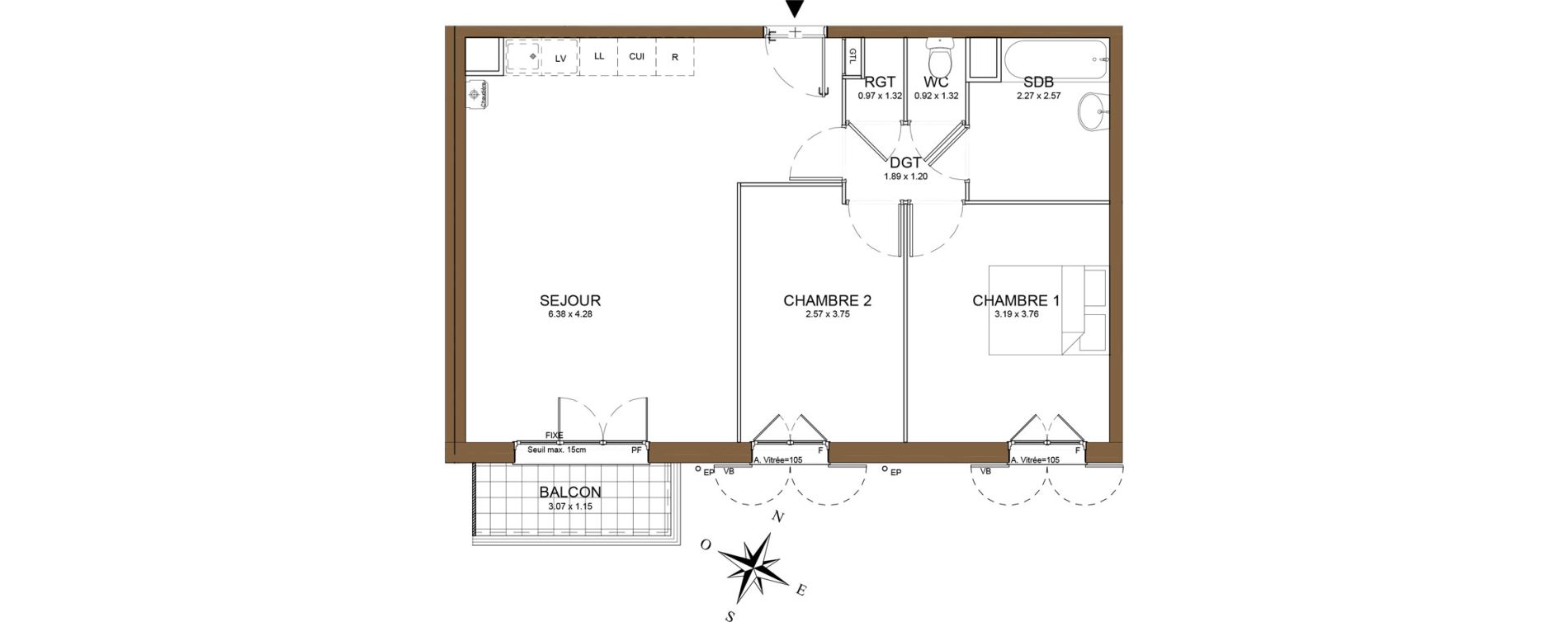 Appartement T3 de 62,66 m2 au M&eacute;e-Sur-Seine Le village