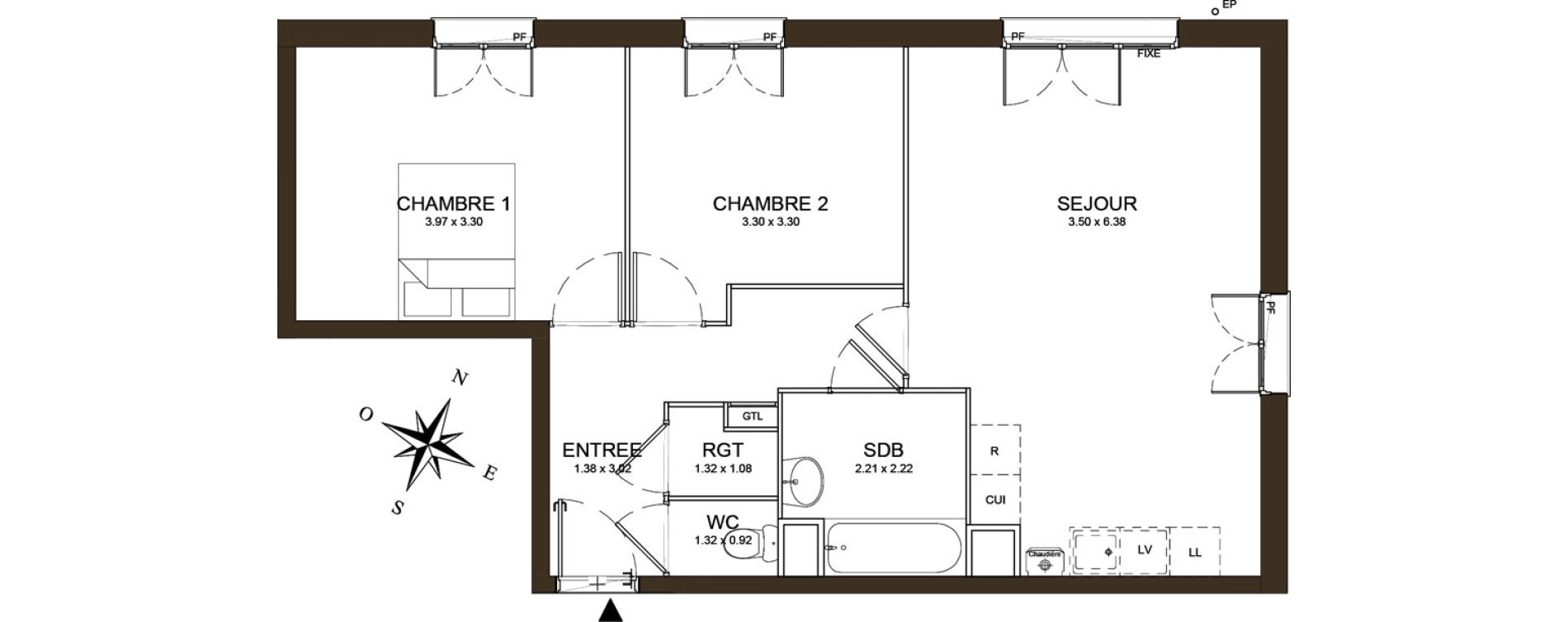 Appartement T3 de 62,56 m2 au M&eacute;e-Sur-Seine Le village