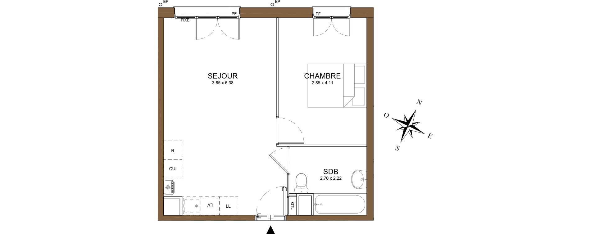 Appartement T2 de 40,37 m2 au M&eacute;e-Sur-Seine Le village
