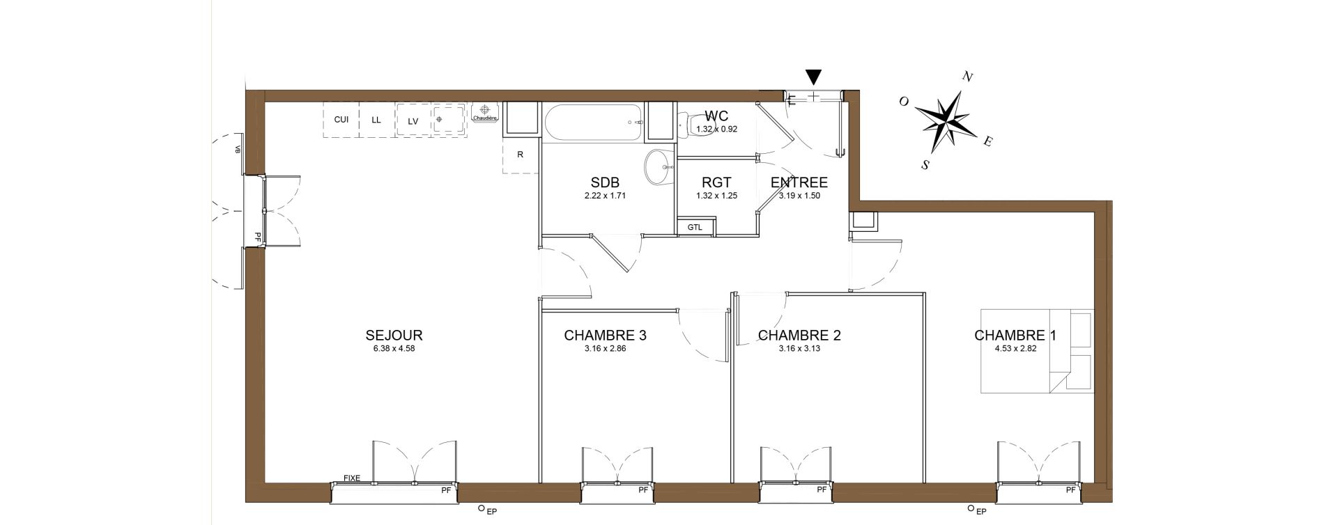 Appartement T4 de 78,26 m2 au M&eacute;e-Sur-Seine Le village