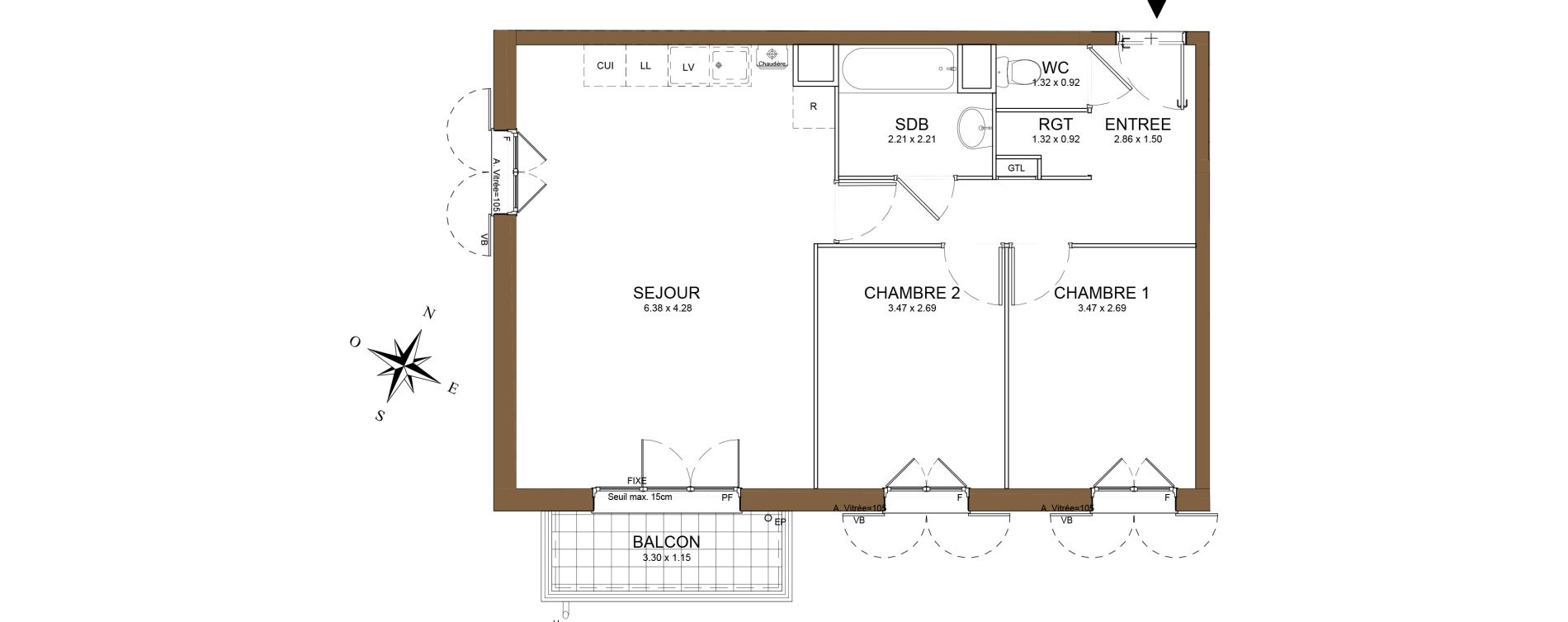 Appartement T3 de 60,09 m2 au M&eacute;e-Sur-Seine Le village