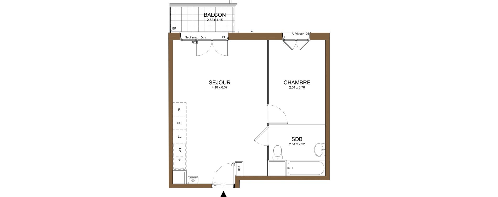 Appartement T2 de 40,04 m2 au M&eacute;e-Sur-Seine Le village