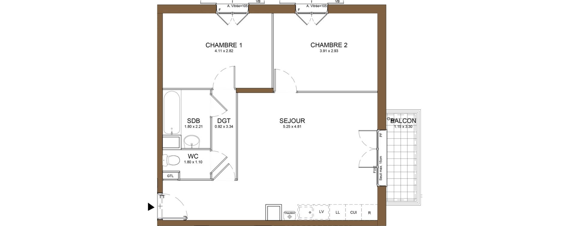 Appartement T3 de 60,72 m2 au M&eacute;e-Sur-Seine Le village