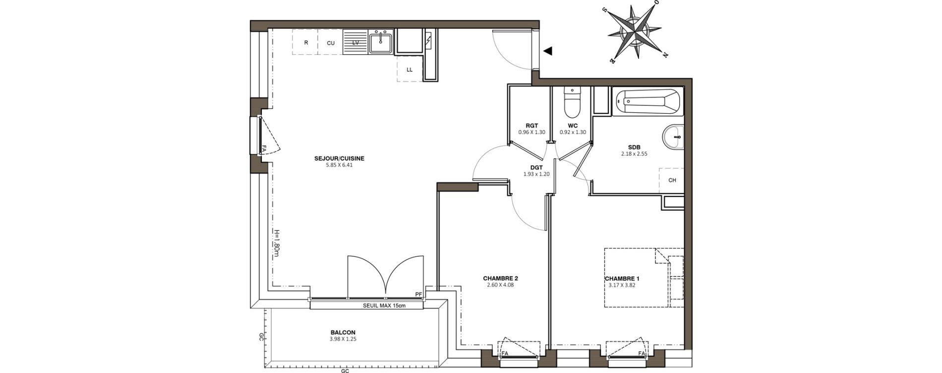 Appartement T3 de 61,84 m2 au M&eacute;e-Sur-Seine Le village