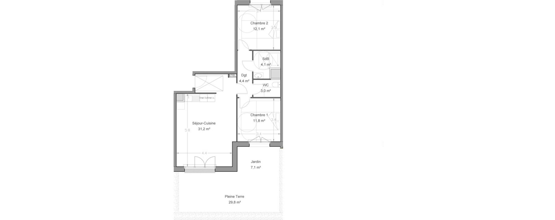 Appartement T3 de 66,60 m2 &agrave; Lieusaint Centre-est