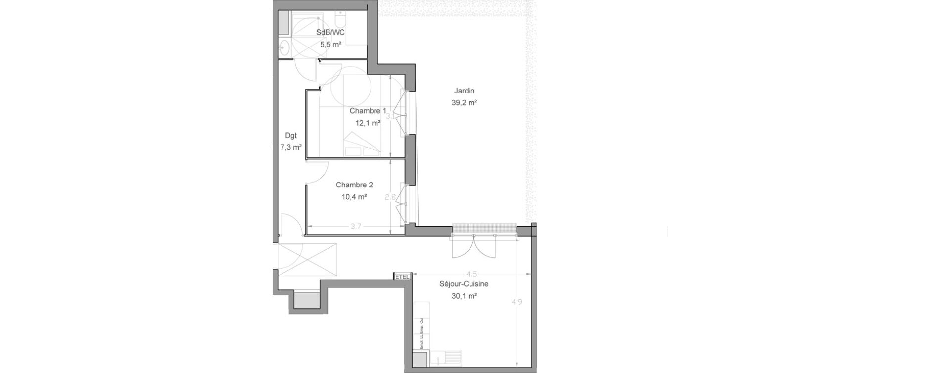 Appartement T3 de 65,40 m2 &agrave; Lieusaint Centre-est