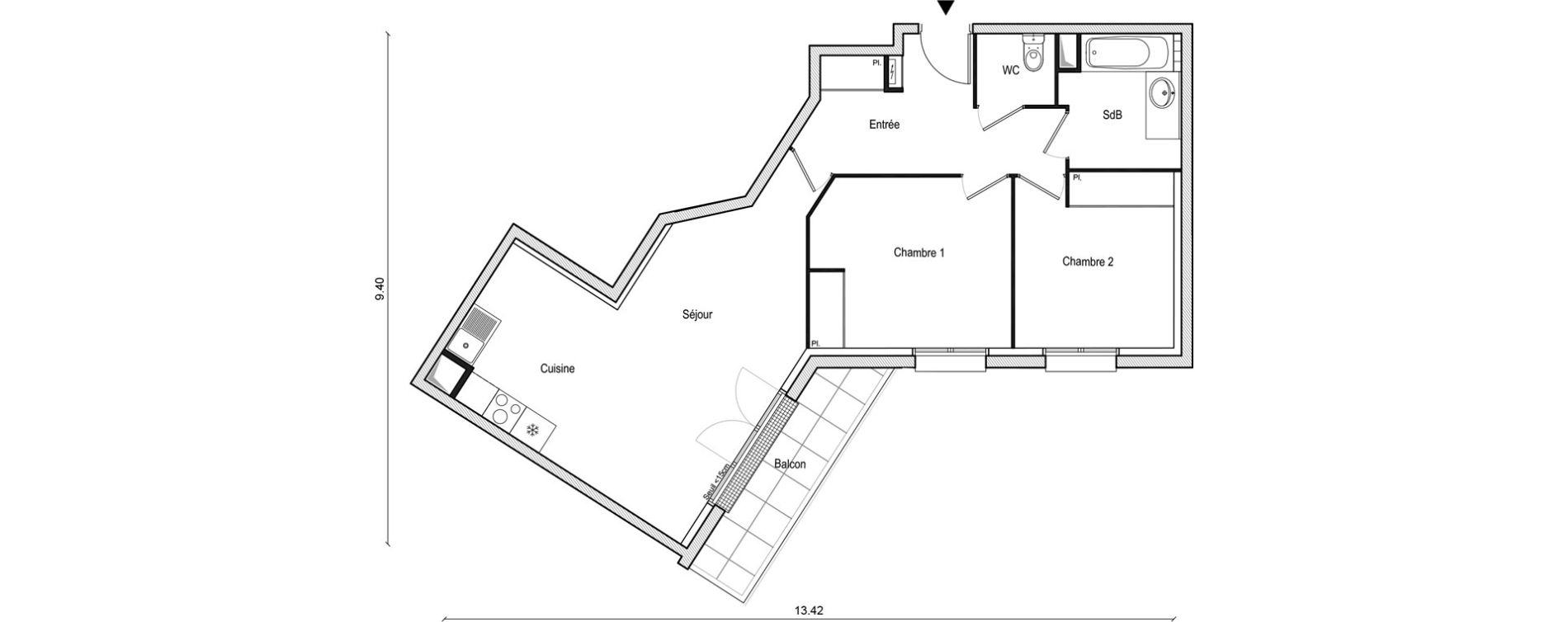 Appartement T3 de 62,74 m2 &agrave; Lieusaint Centre