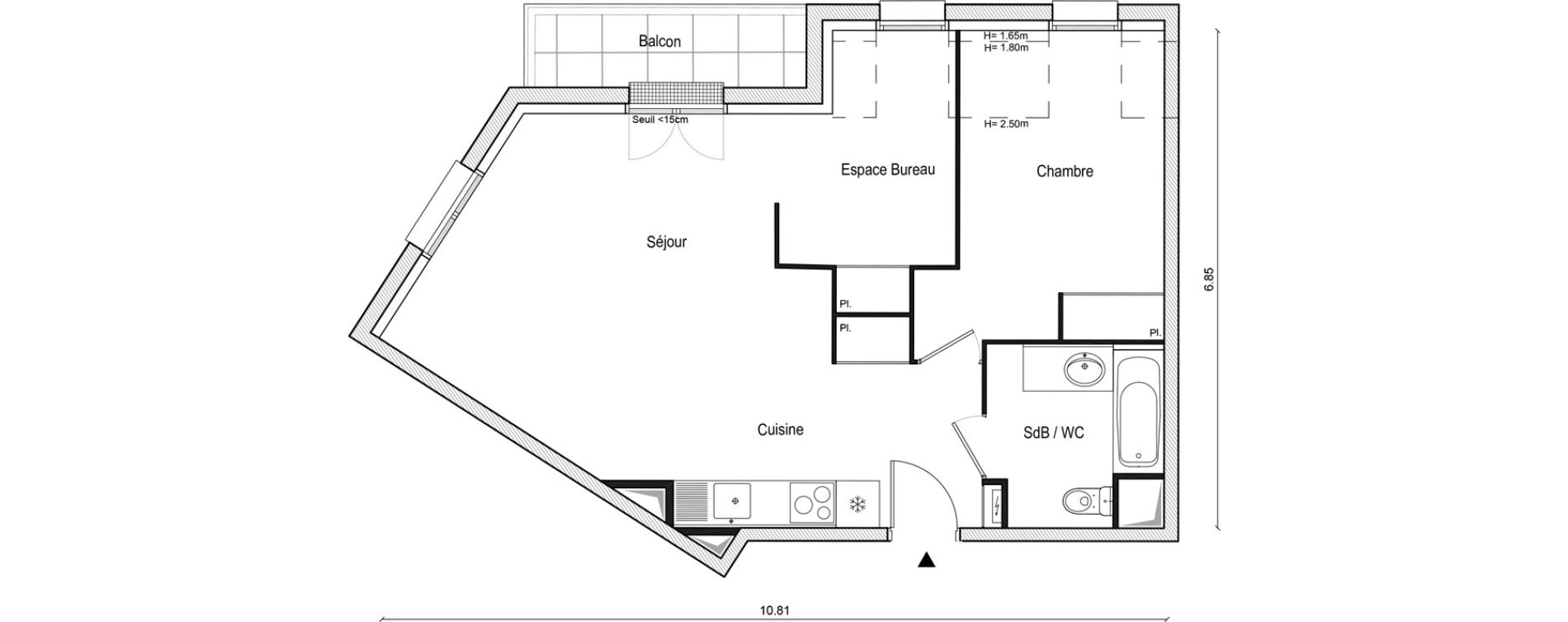 Appartement T2 bis de 56,27 m2 &agrave; Lieusaint Centre