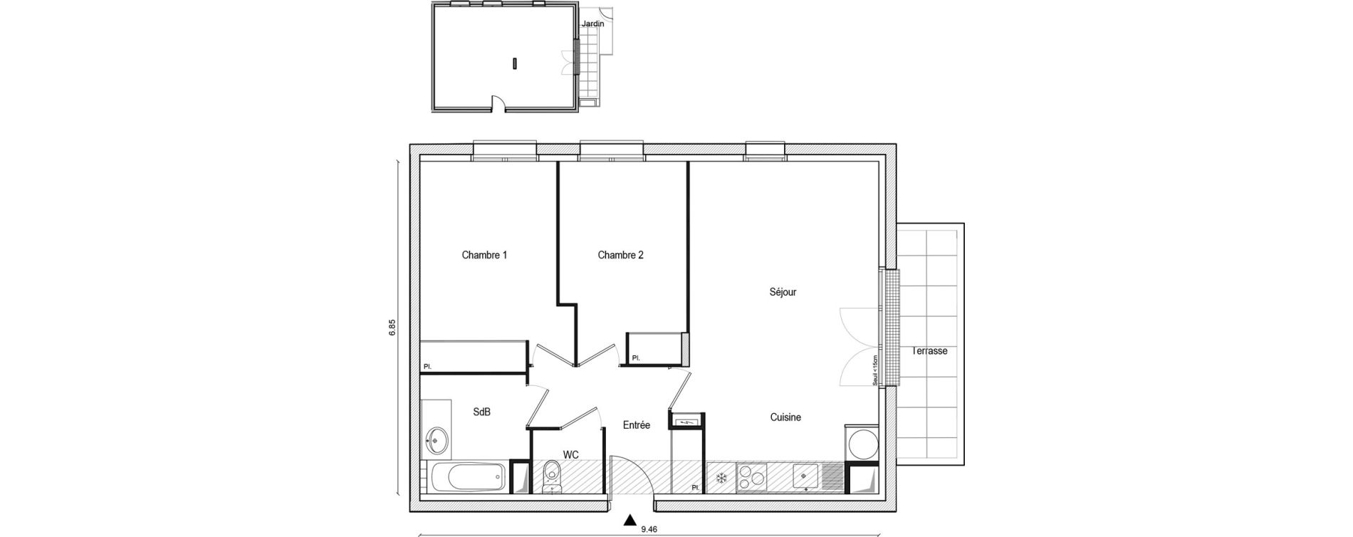 Appartement T3 de 62,52 m2 &agrave; Lieusaint Centre