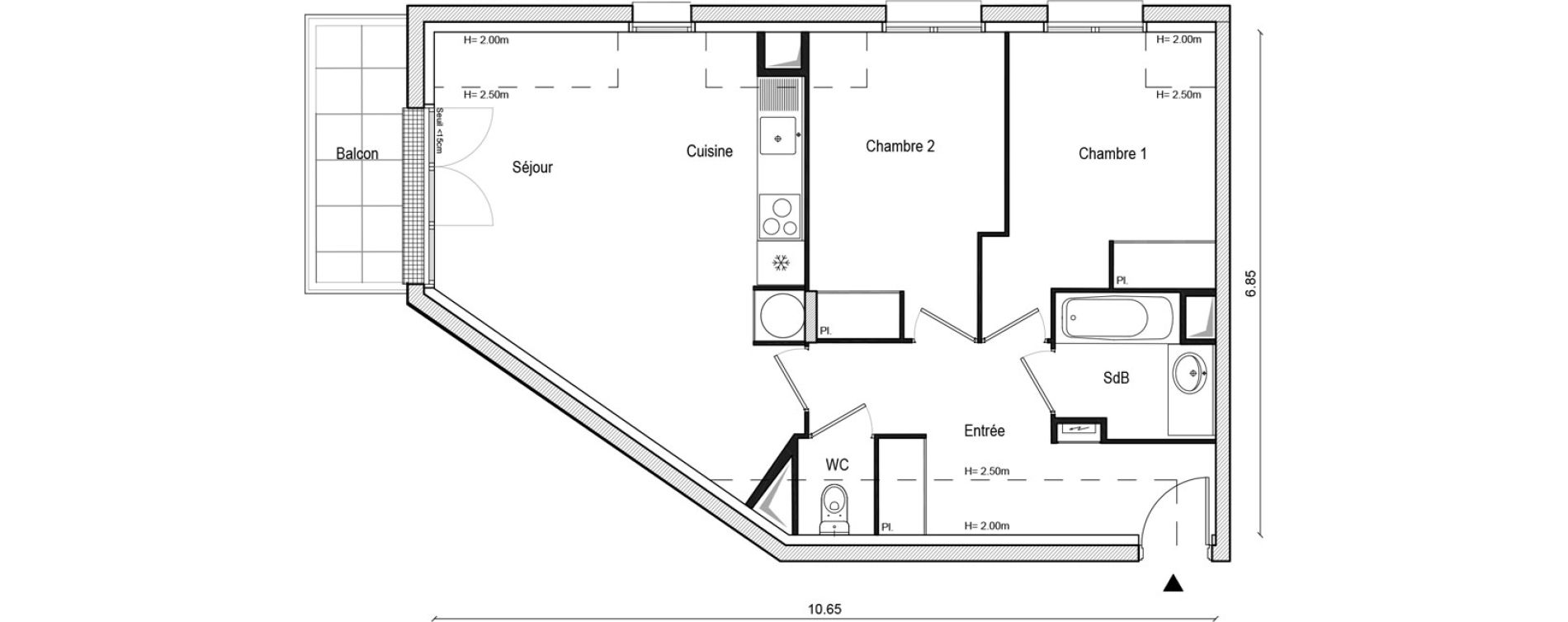 Appartement T3 de 62,00 m2 &agrave; Lieusaint Centre