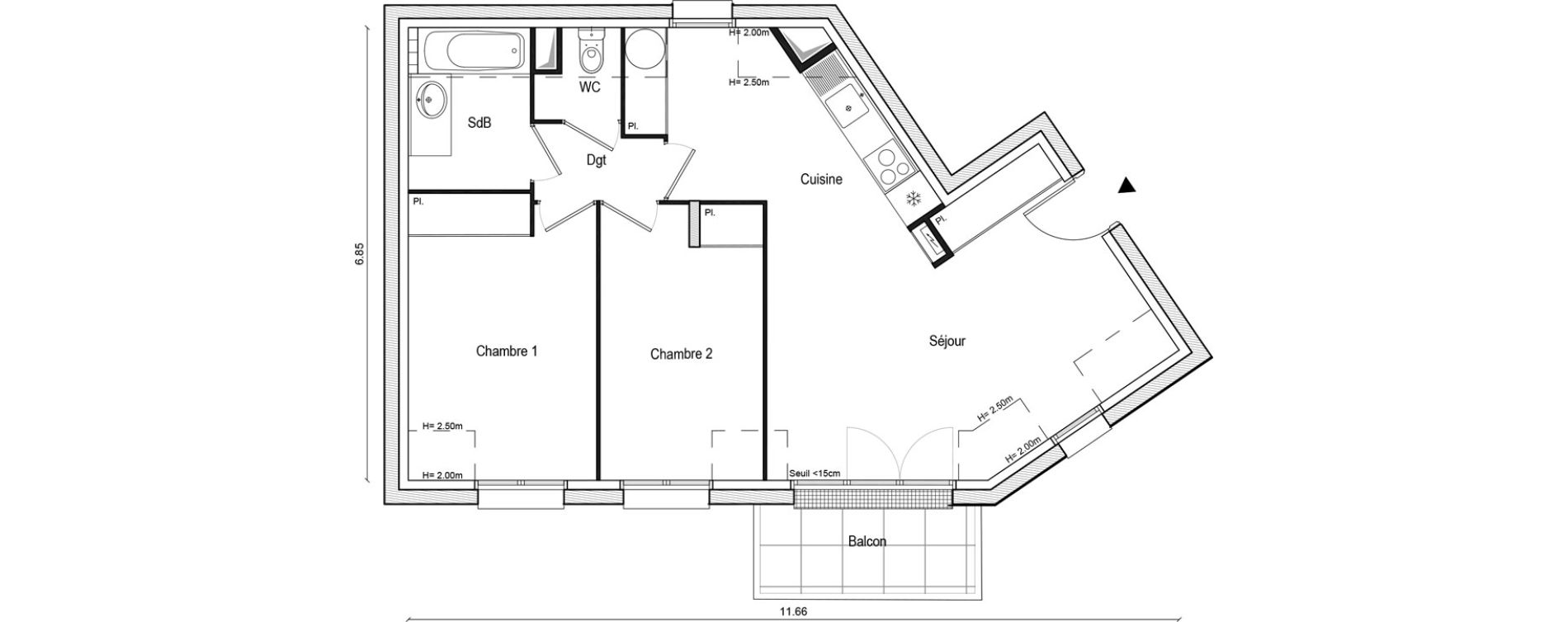 Appartement T3 de 62,15 m2 &agrave; Lieusaint Centre