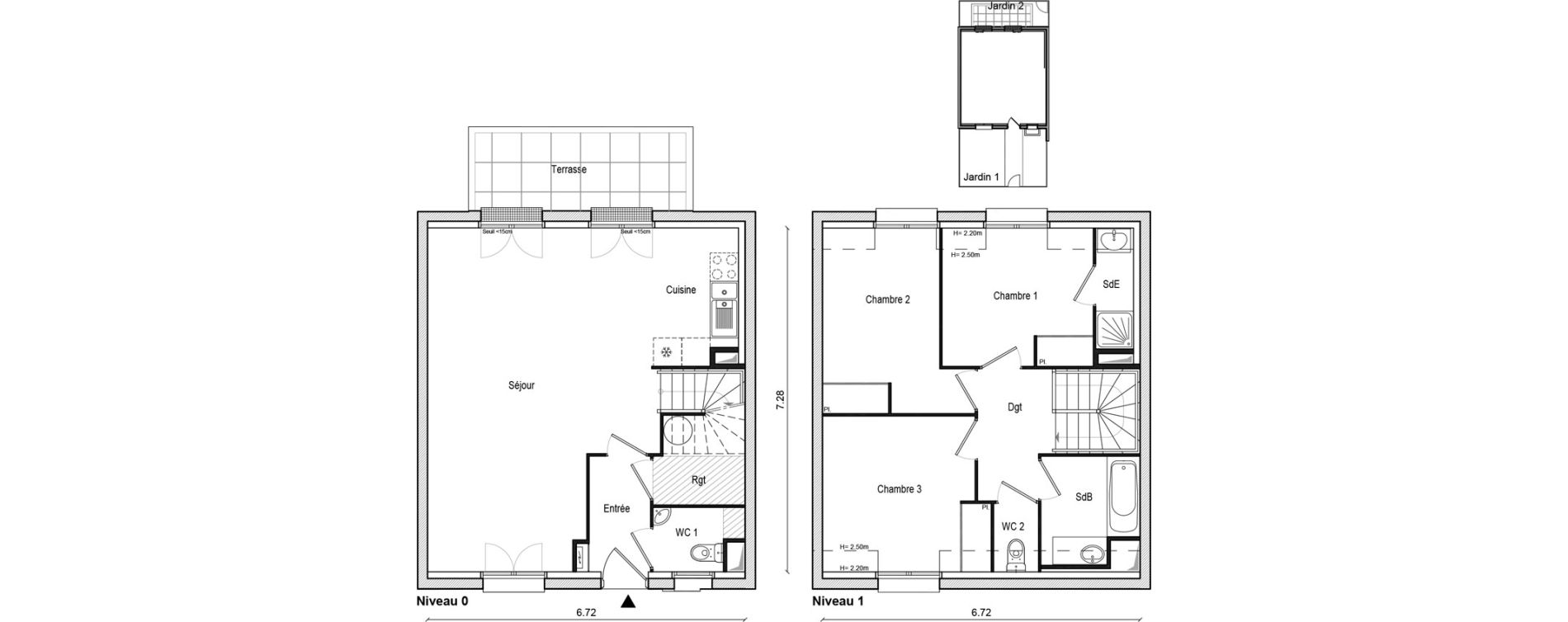 Duplex T4 de 86,88 m2 &agrave; Lieusaint Centre