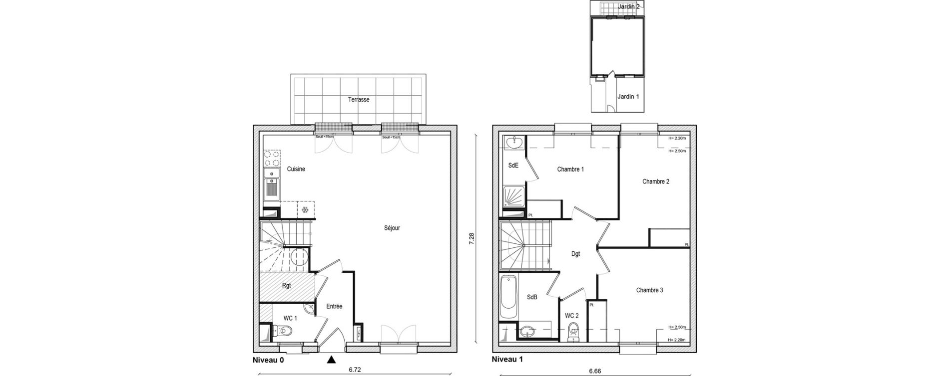 Duplex T4 de 86,88 m2 &agrave; Lieusaint Centre