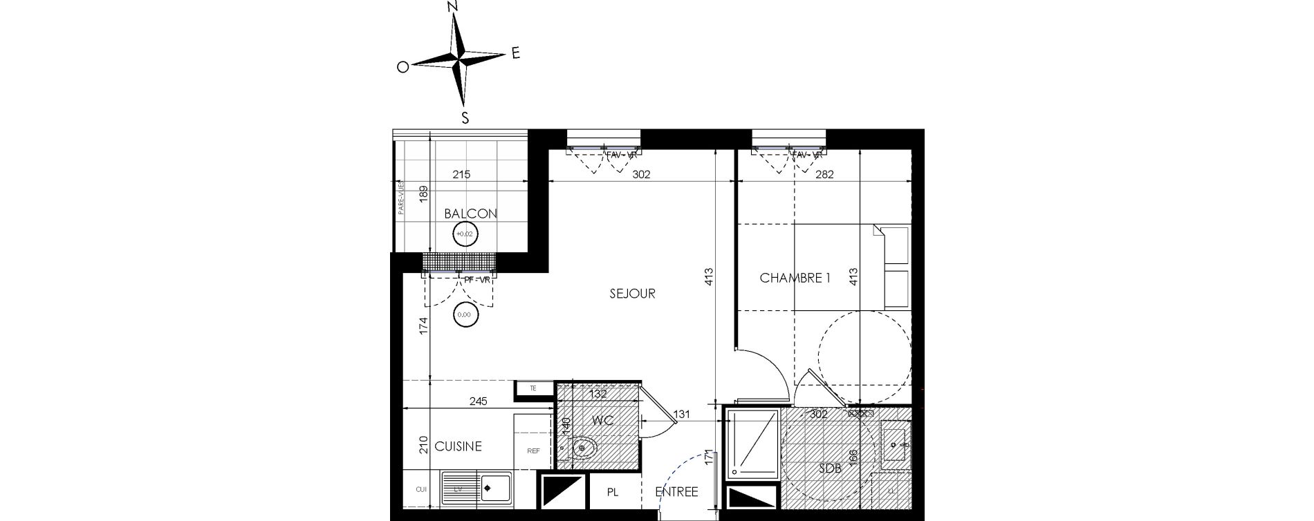 Appartement T2 de 41,73 m2 &agrave; Lieusaint Centre