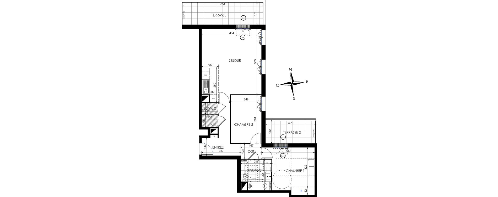 Appartement T3 de 67,31 m2 &agrave; Lieusaint Centre