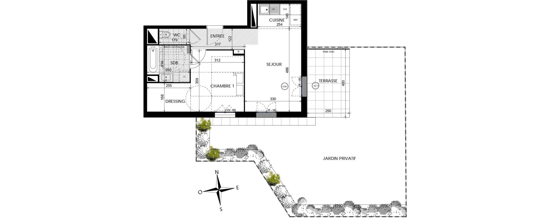 Appartement T2 de 45,79 m2 &agrave; Lieusaint Centre
