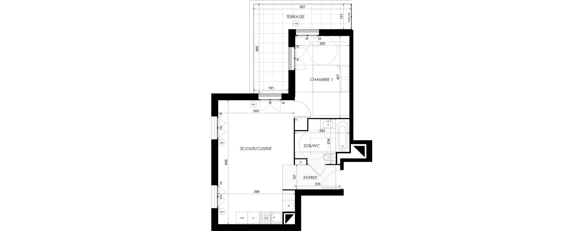 Appartement T2 de 39,28 m2 &agrave; Lieusaint Centre