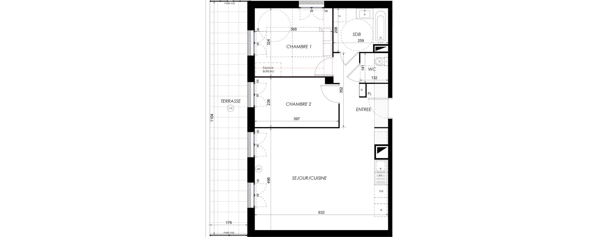 Appartement T3 de 64,55 m2 &agrave; Lieusaint Centre