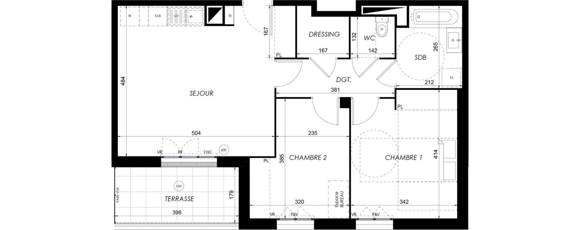 Appartement T3 de 63,45 m2 &agrave; Lieusaint Centre