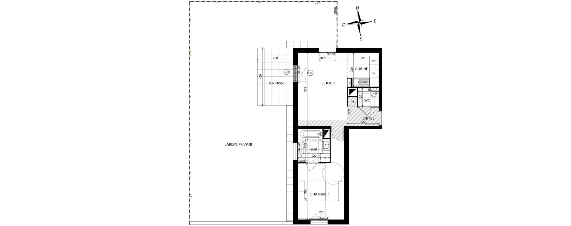 Appartement T2 de 47,44 m2 &agrave; Lieusaint Centre