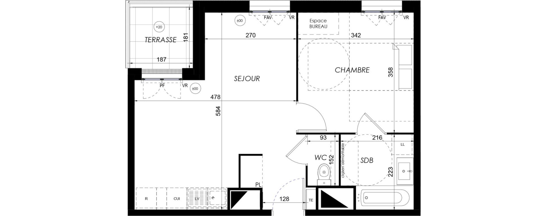 Appartement T2 de 41,72 m2 &agrave; Lieusaint Centre