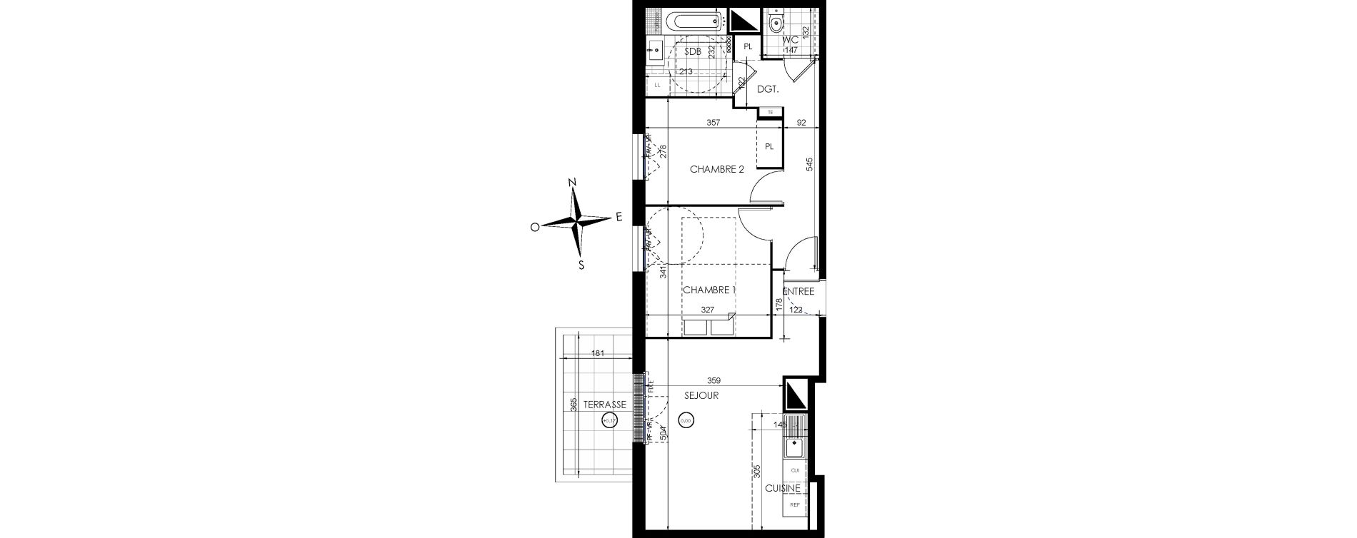 Appartement T3 de 58,30 m2 &agrave; Lieusaint Centre