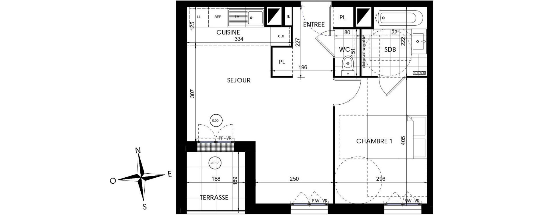 Appartement T2 de 42,69 m2 &agrave; Lieusaint Centre