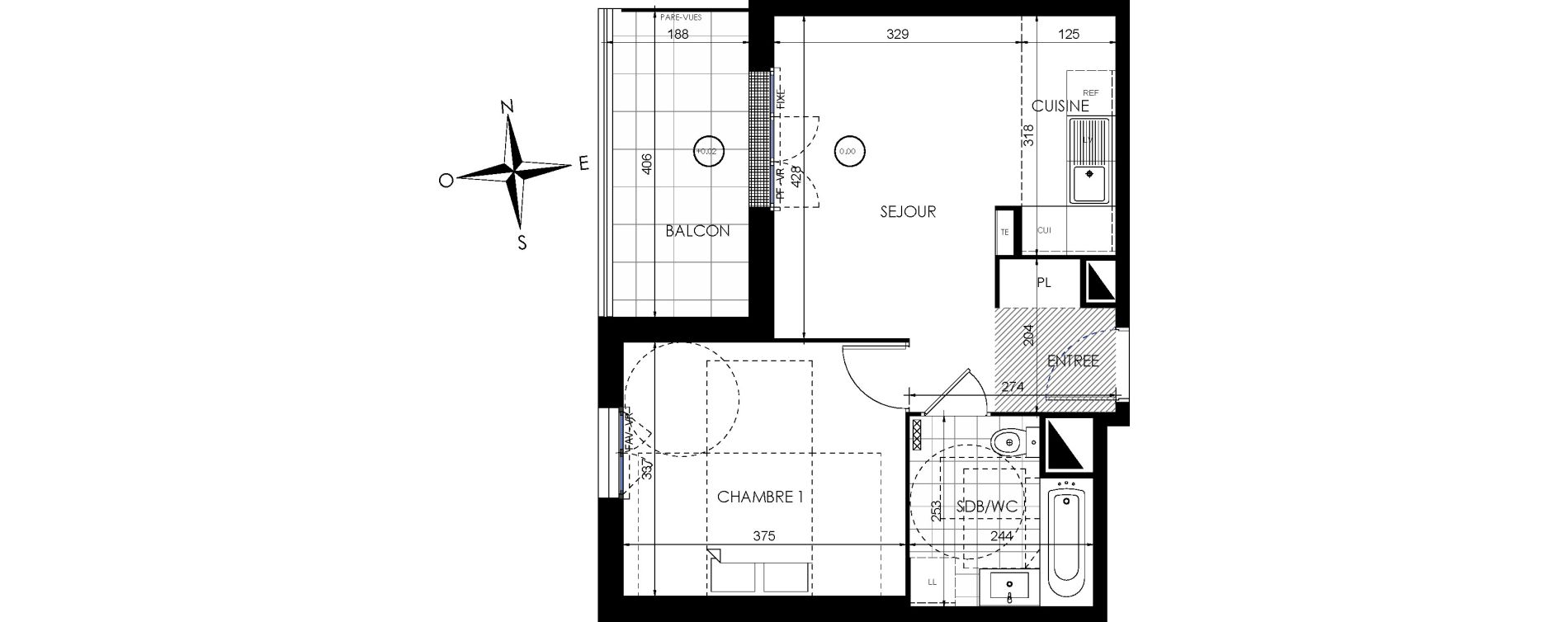 Appartement T2 de 39,87 m2 &agrave; Lieusaint Centre