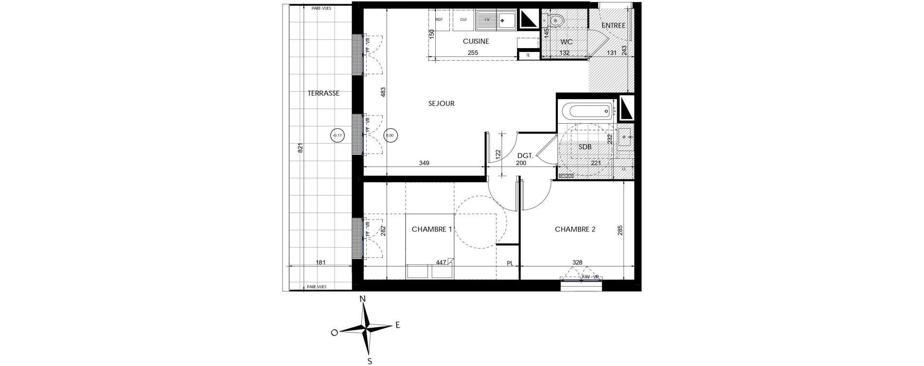 Appartement T3 de 58,16 m2 &agrave; Lieusaint Centre