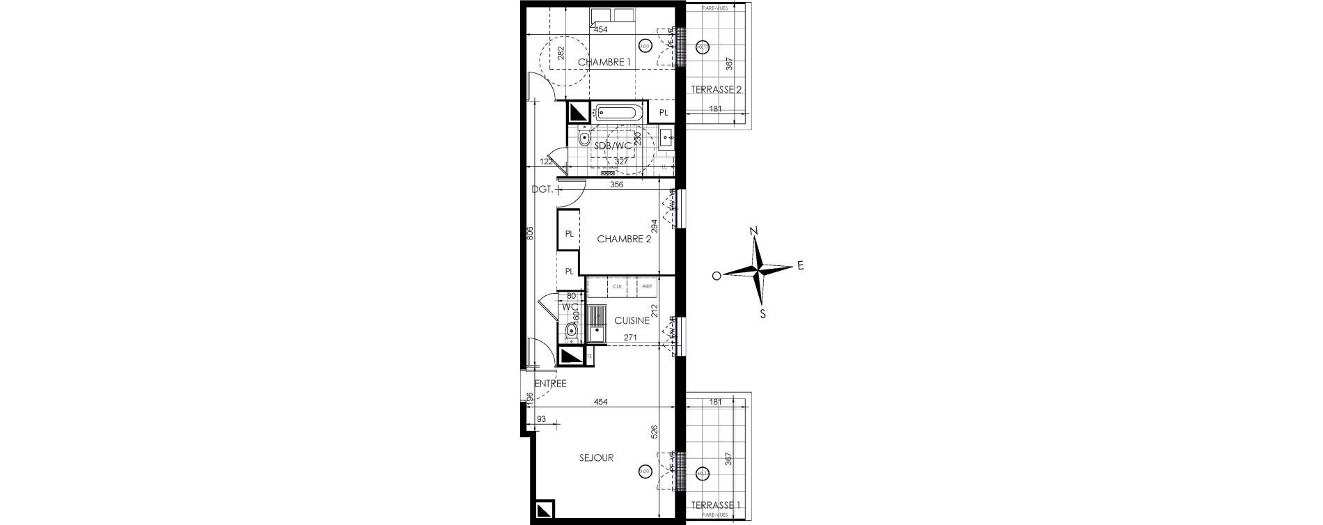 Appartement T3 de 67,32 m2 &agrave; Lieusaint Centre