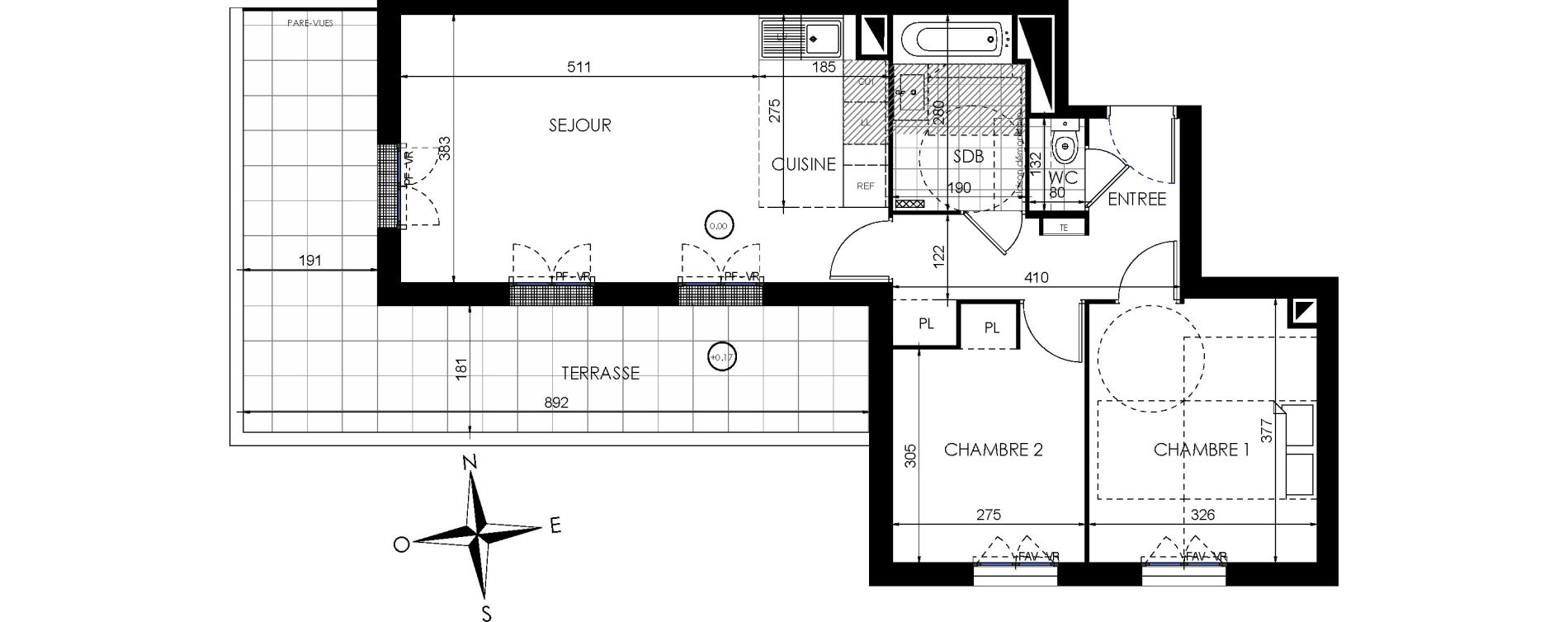 Appartement T3 de 61,37 m2 &agrave; Lieusaint Centre