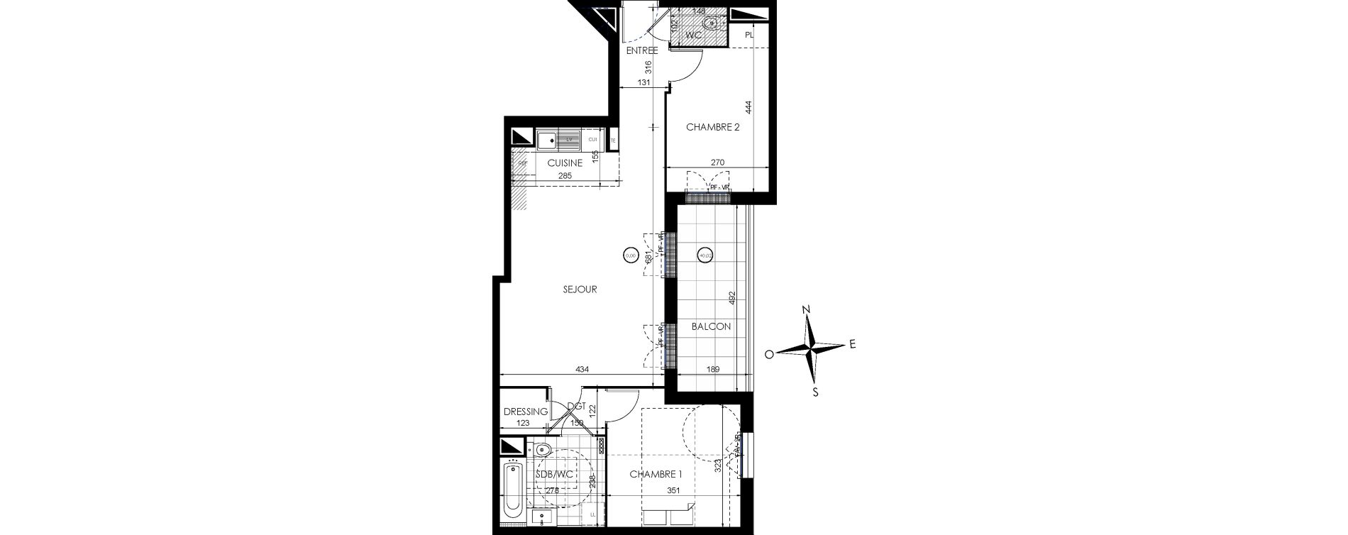 Appartement T3 de 65,76 m2 &agrave; Lieusaint Centre