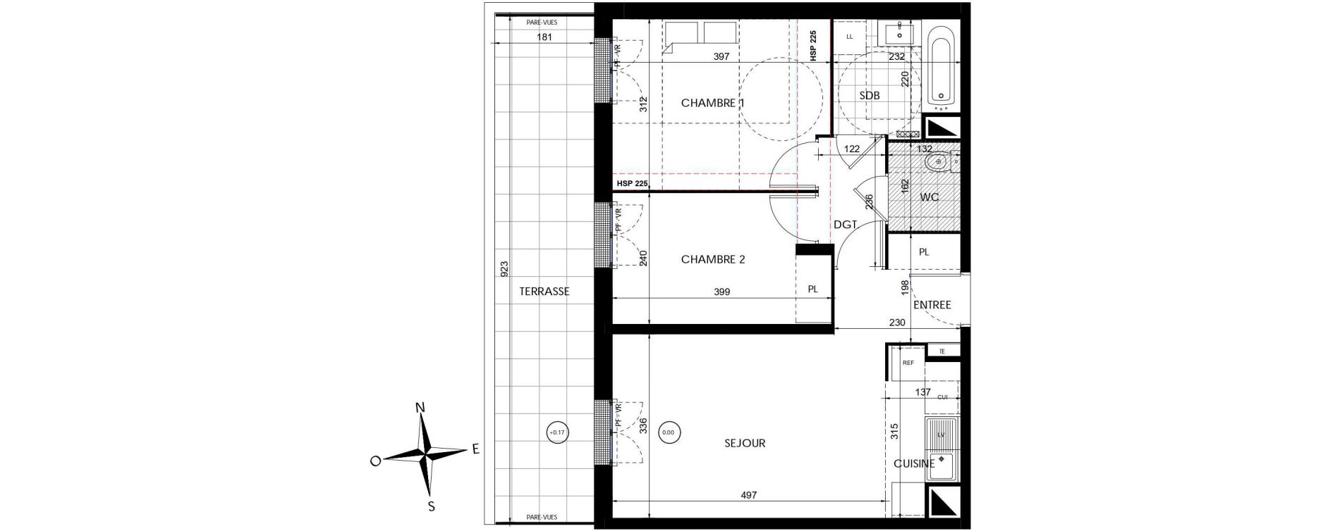 Appartement T3 de 55,09 m2 &agrave; Lieusaint Centre