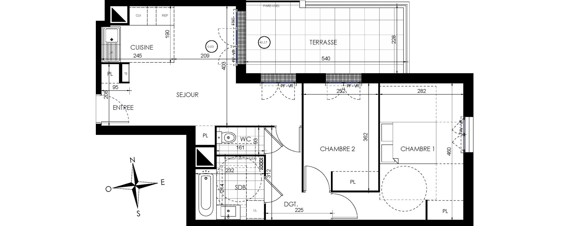 Appartement T3 de 55,55 m2 &agrave; Lieusaint Centre