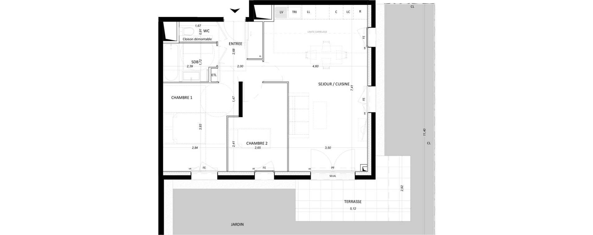 Appartement T3 de 61,44 m2 &agrave; Lieusaint Centre-est