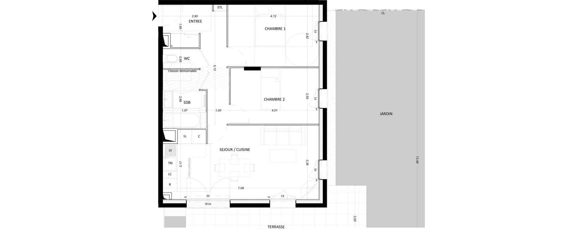 Appartement T3 de 60,17 m2 &agrave; Lieusaint Centre-est