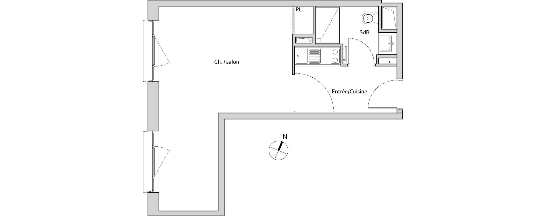 Studio de 31,56 m2 &agrave; Lieusaint Carr&eacute; s&eacute;nart