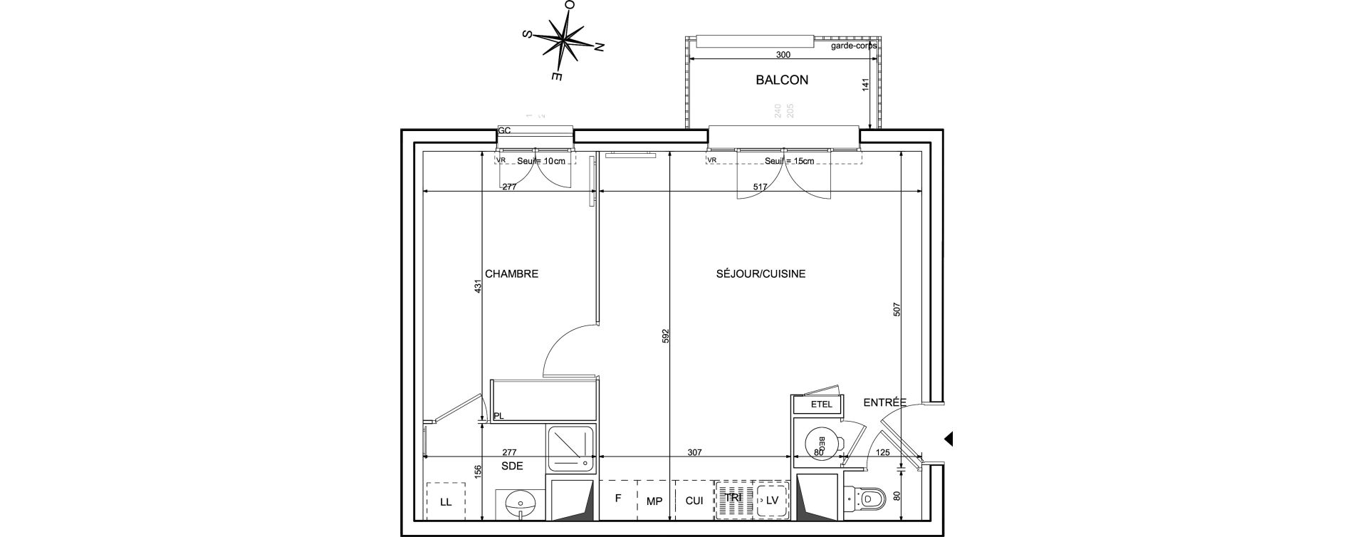 Appartement T2 de 45,15 m2 &agrave; Livry-Sur-Seine Centre