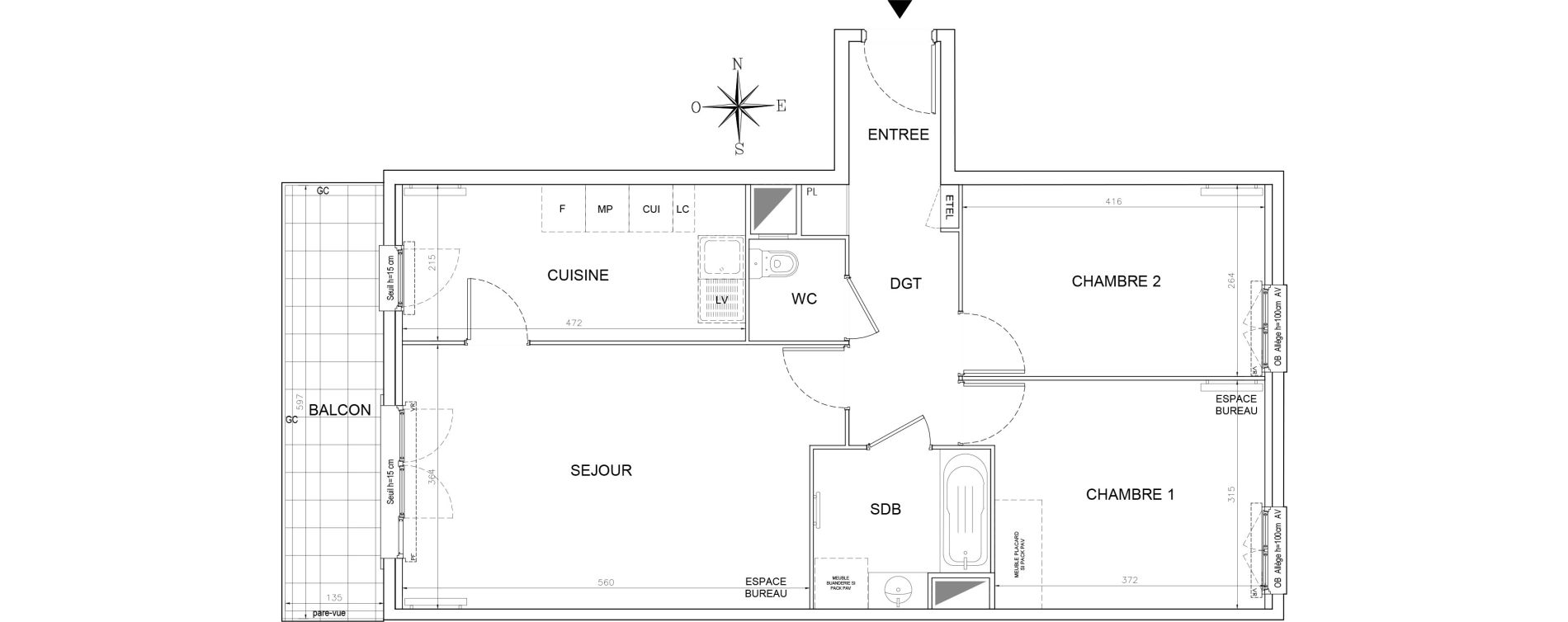 Appartement T3 de 69,29 m2 &agrave; Lognes Segrais